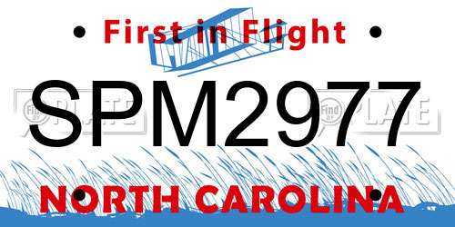 SPM2977 North Carolina License Plate
