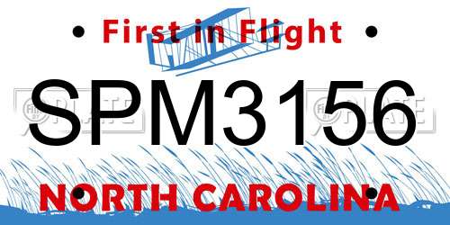 SPM3156 North Carolina License Plate