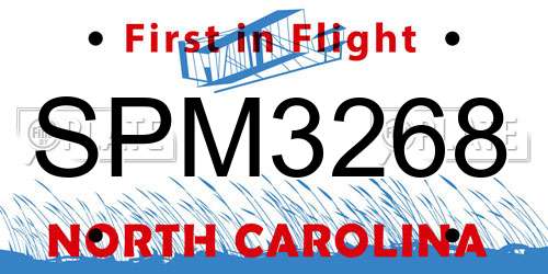 SPM3268 North Carolina License Plate