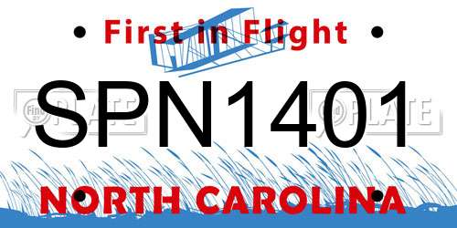 SPN1401 North Carolina License Plate