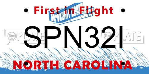 SPN32I North Carolina License Plate