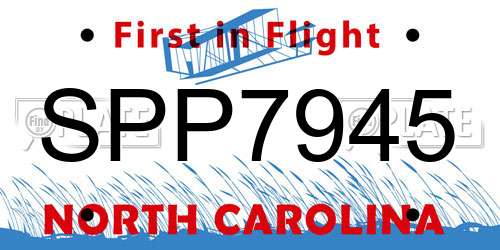 SPP7945 North Carolina License Plate