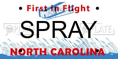 SPRAY North Carolina License Plate