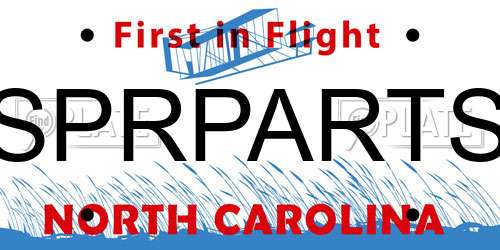 SPRPARTS North Carolina License Plate