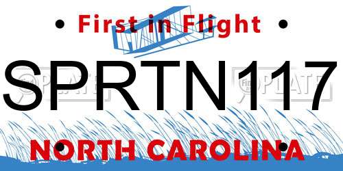 SPRTN117 North Carolina License Plate
