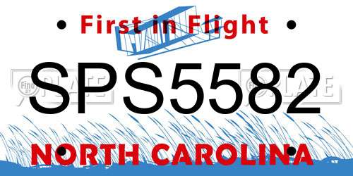 SPS5582 North Carolina License Plate