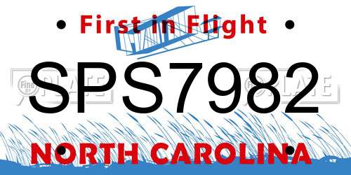 SPS7982 North Carolina License Plate