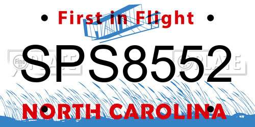 SPS8552 North Carolina License Plate