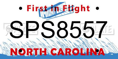 SPS8557 North Carolina License Plate