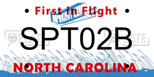 SPT02B North Carolina License Plate