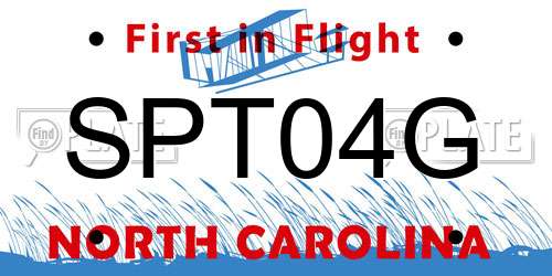 SPT04G North Carolina License Plate