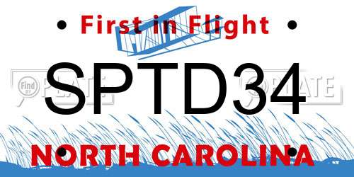 SPTD34 North Carolina License Plate
