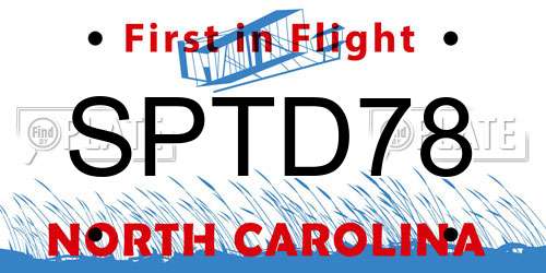 SPTD78 North Carolina License Plate