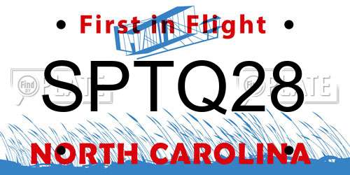 SPTQ28 North Carolina License Plate