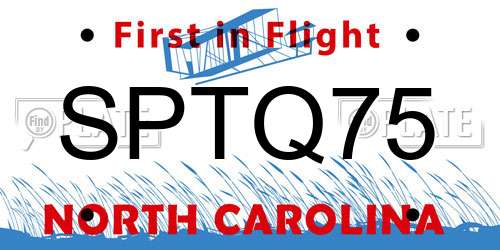 SPTQ75 North Carolina License Plate