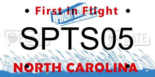 SPTS05 North Carolina License Plate