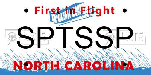 SPTSSP North Carolina License Plate