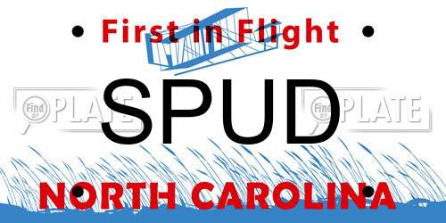 SPUD North Carolina License Plate