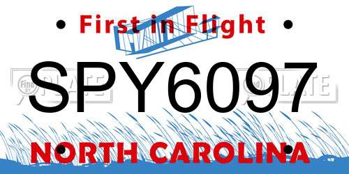 SPY6097 North Carolina License Plate