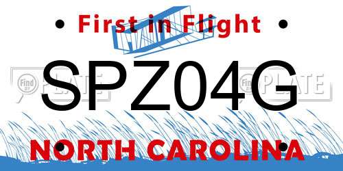 SPZ04G North Carolina License Plate