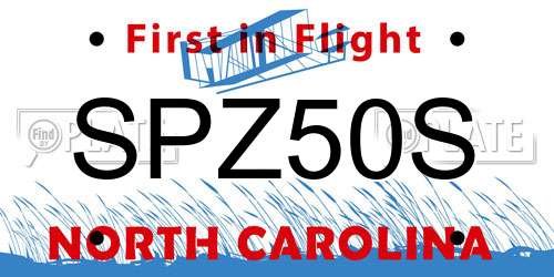 SPZ50S North Carolina License Plate