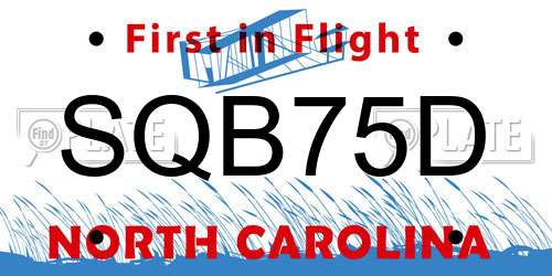 SQB75D North Carolina License Plate