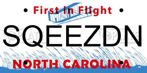 SQEEZDN North Carolina License Plate