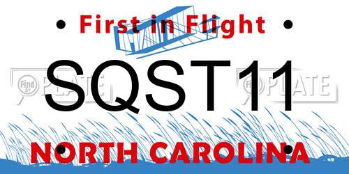 SQST11 North Carolina License Plate