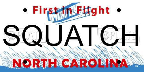 SQUATCH North Carolina License Plate