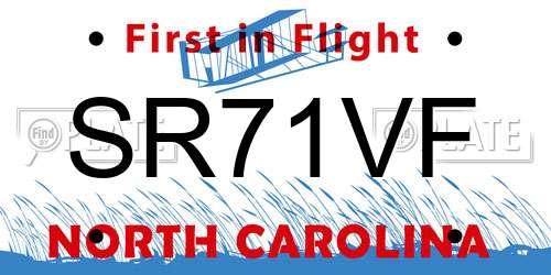 SR71VF North Carolina License Plate