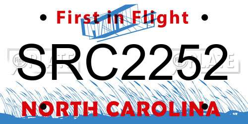 SRC2252 North Carolina License Plate