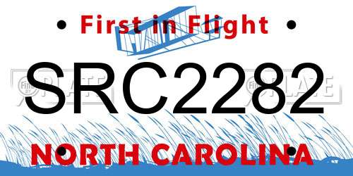 SRC2282 North Carolina License Plate