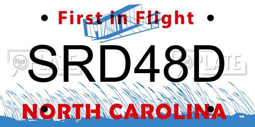 SRD48D North Carolina License Plate