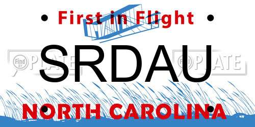 SRDAU North Carolina License Plate