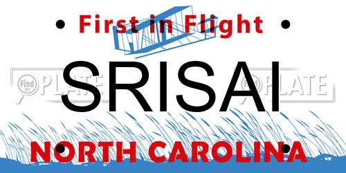 SRISAI North Carolina License Plate