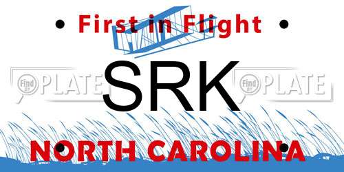 SRK North Carolina License Plate