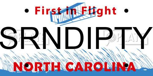 SRNDIPTY North Carolina License Plate