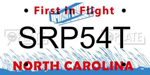 SRP54T North Carolina License Plate