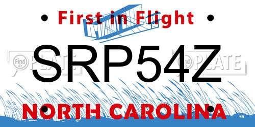 SRP54Z North Carolina License Plate