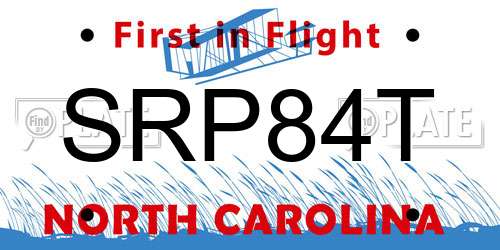 SRP84T North Carolina License Plate