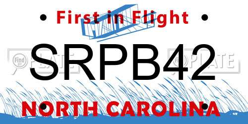 SRPB42 North Carolina License Plate