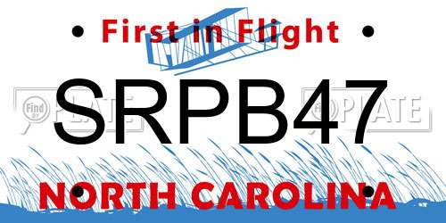 SRPB47 North Carolina License Plate