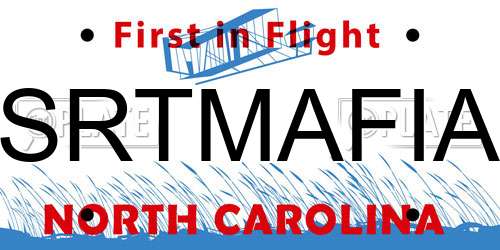 SRTMAFIA North Carolina License Plate
