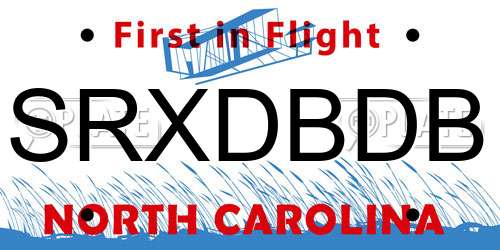 SRXDBDB North Carolina License Plate