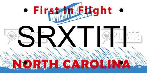 SRXTITI North Carolina License Plate