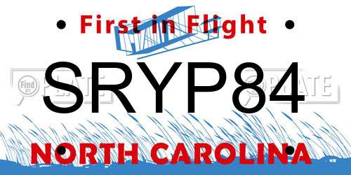 SRYP84 North Carolina License Plate