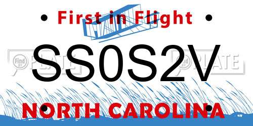 SS0S2V North Carolina License Plate