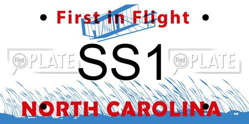 SS1 North Carolina License Plate