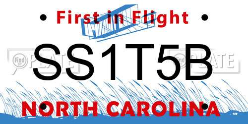 SS1T5B North Carolina License Plate