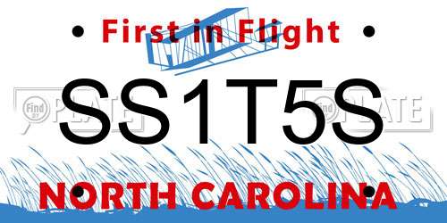 SS1T5S North Carolina License Plate